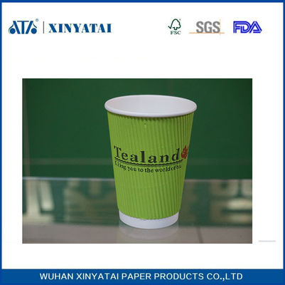 China Recyclebaar Ripple Wall Paper Drink Cups 16 oz 500ml Modern Disposable drinkbekers leverancier
