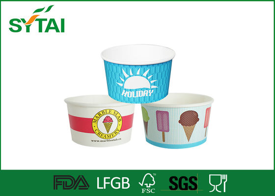 China 10oz 12oz 16oz Pape Disposable Ice Cream Cups, Aangepaste recyclebaar Frozen Yoghurt Cup leverancier