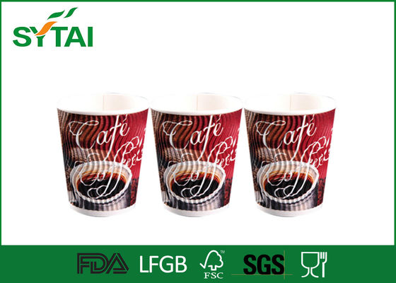 China Geïsoleerde 14oz het Document van de Douaneembleem Gedrukte Rimpeling Koppen voor Hete Koffie leverancier