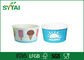 Gerecycled papier Ice Cream Kopjes met Custom Printing Stip 24oz Paper Soup Cups leverancier